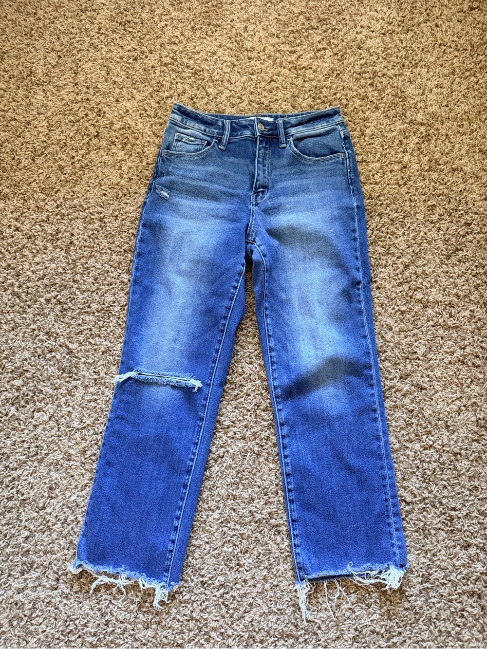 Lovervet Distressed Medium Blue Straight Leg Jeans